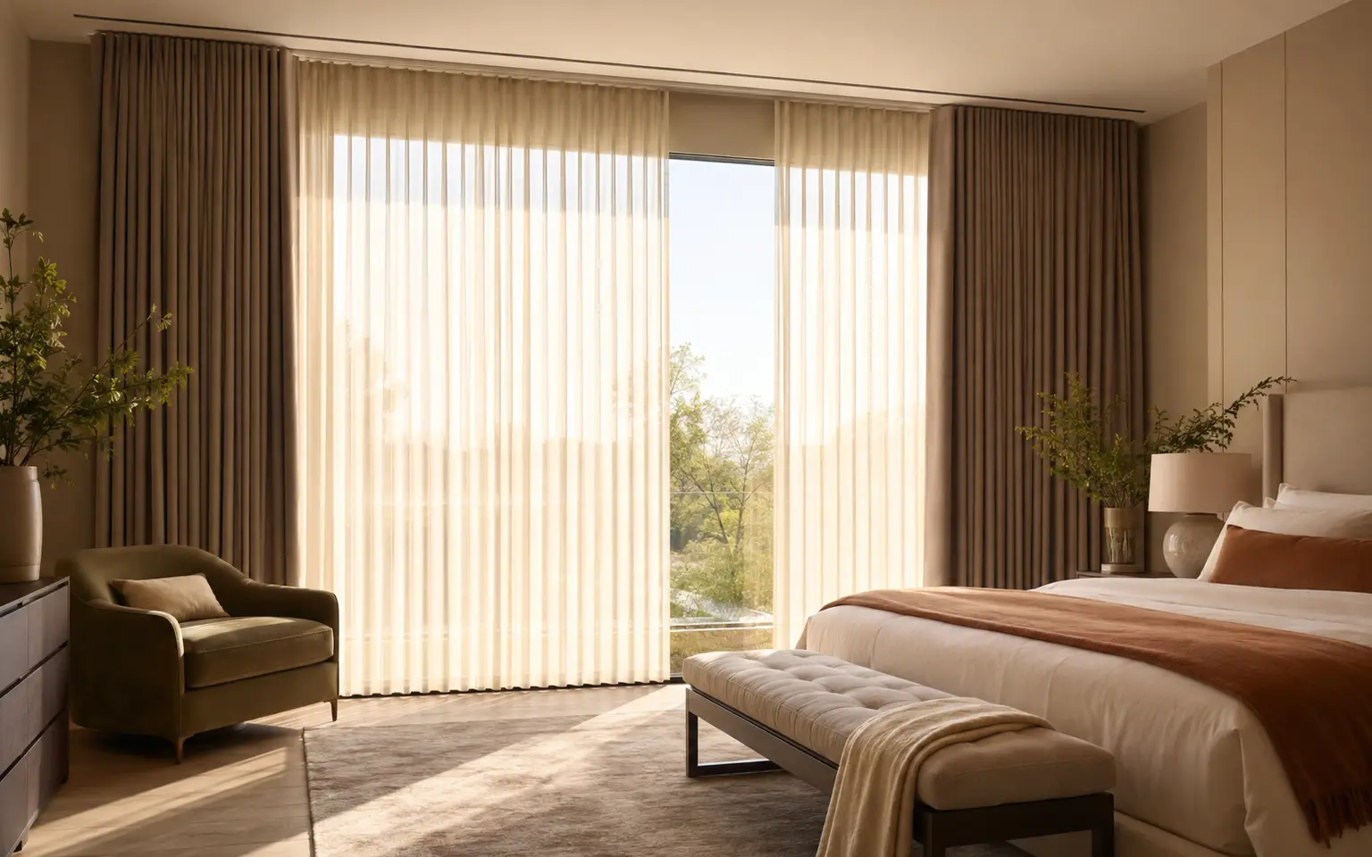 Cortinas motorizadas instaladas en residencia contemporánea de Puebla